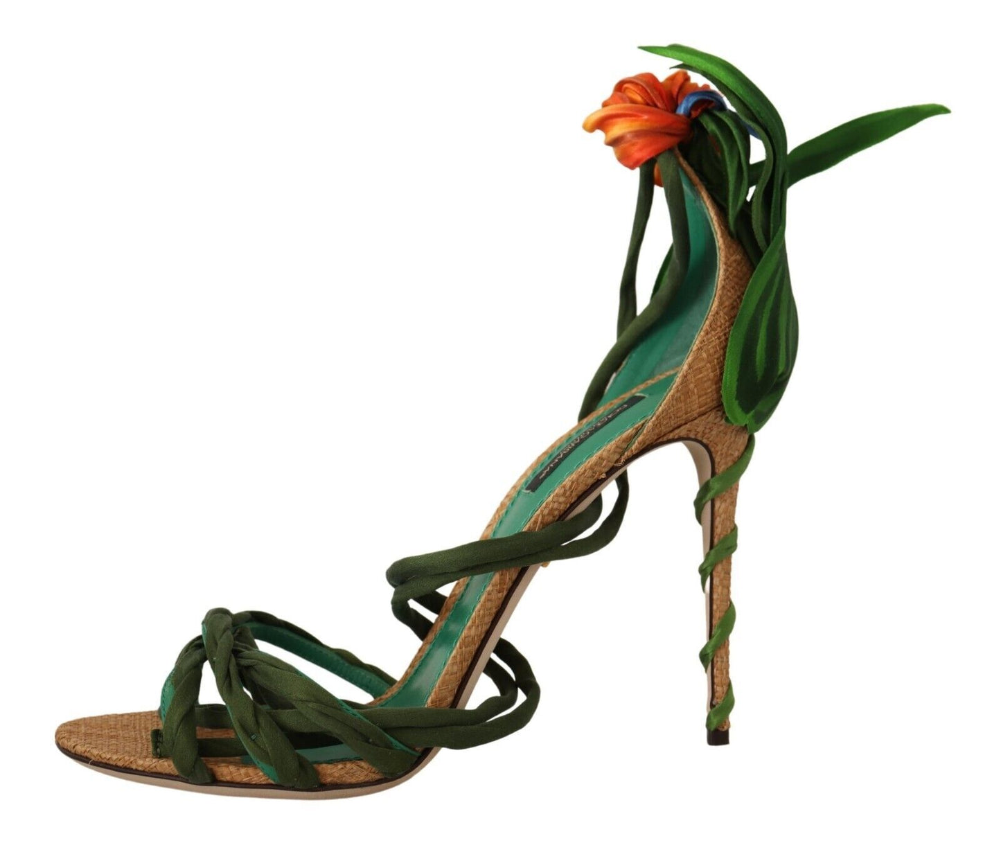 Multicolor Floral Applique Heel Sandals