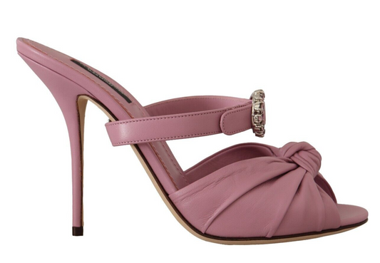 Elegant Pink Crystal Heeled Sandals