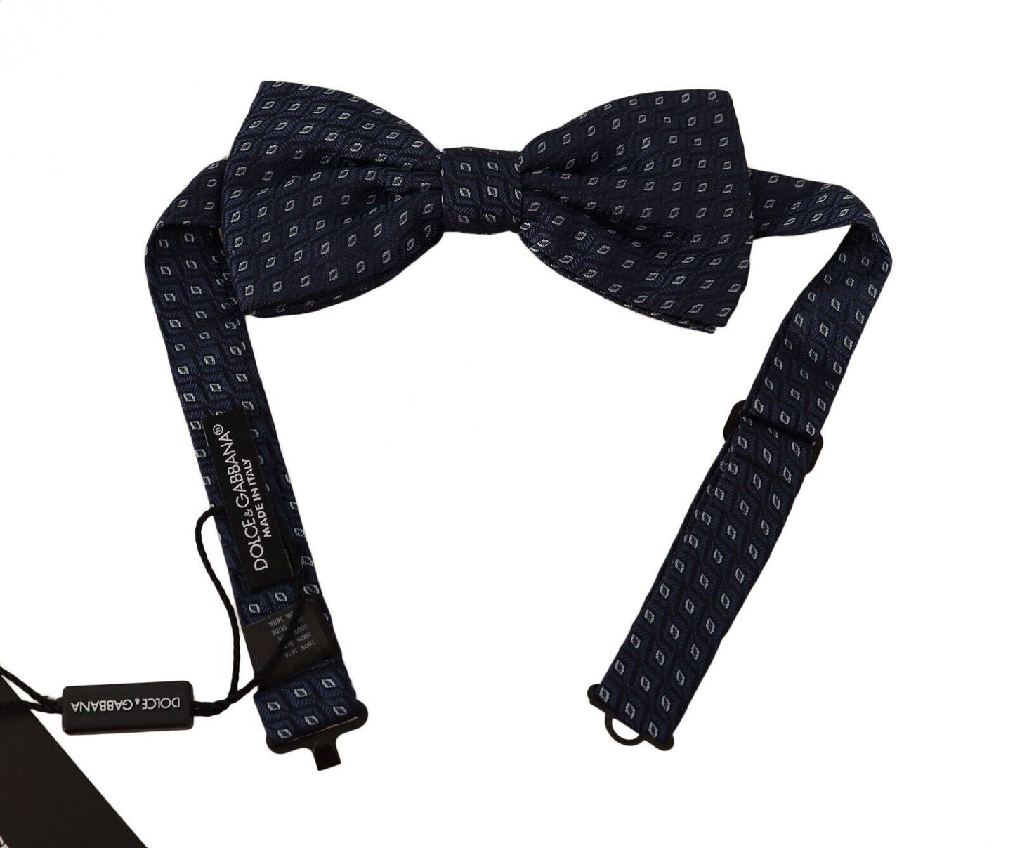 Elegant Dark Blue Silk Bow Tie