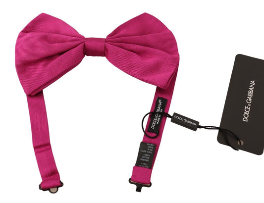 Elegant Pink Silk Bow Tie