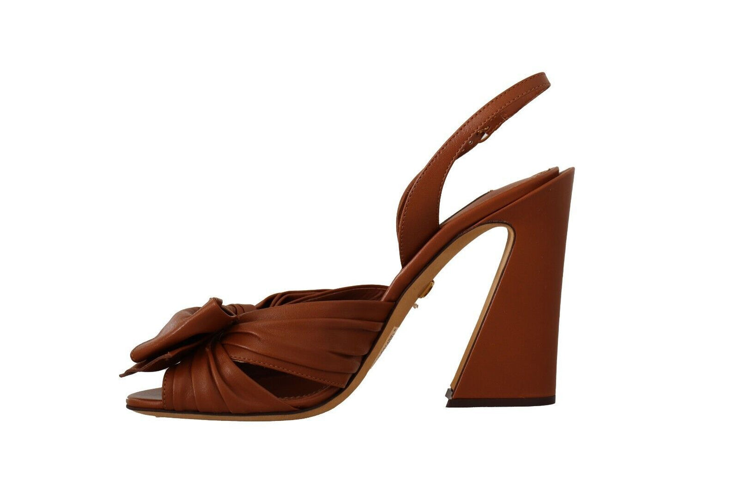 Elegant Brown Ankle Strap Heels with Bow Detail