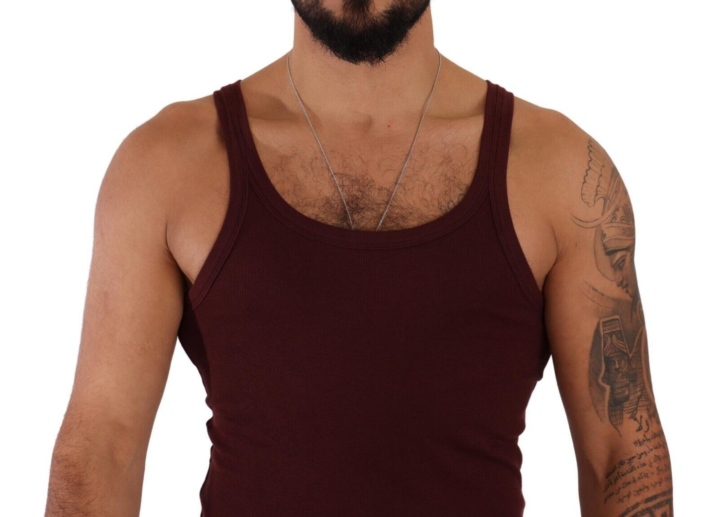 Maroon Cotton Blend Tank Top