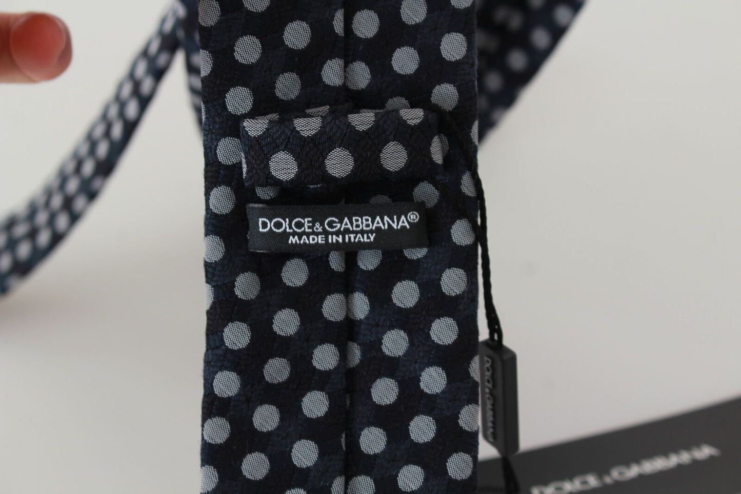 Elegant Blue Polka Dot Silk Neck Tie