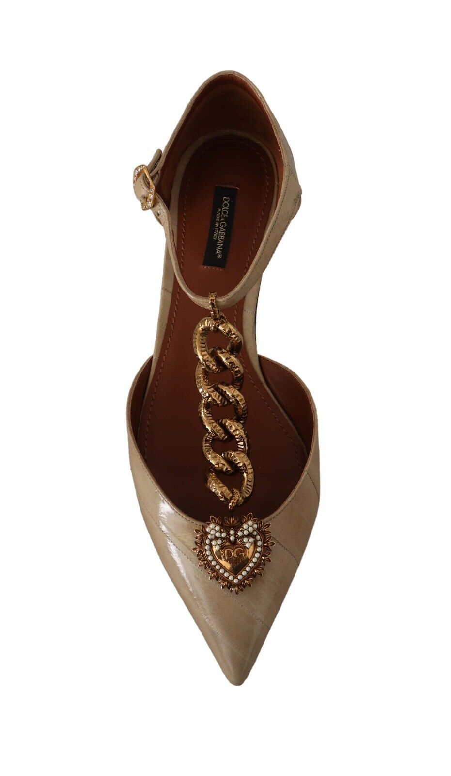 Elegant Heart Devotion Chain Embellished Sandals