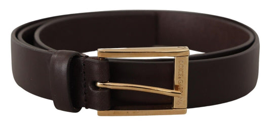 Elegant Dark Brown Leather Belt