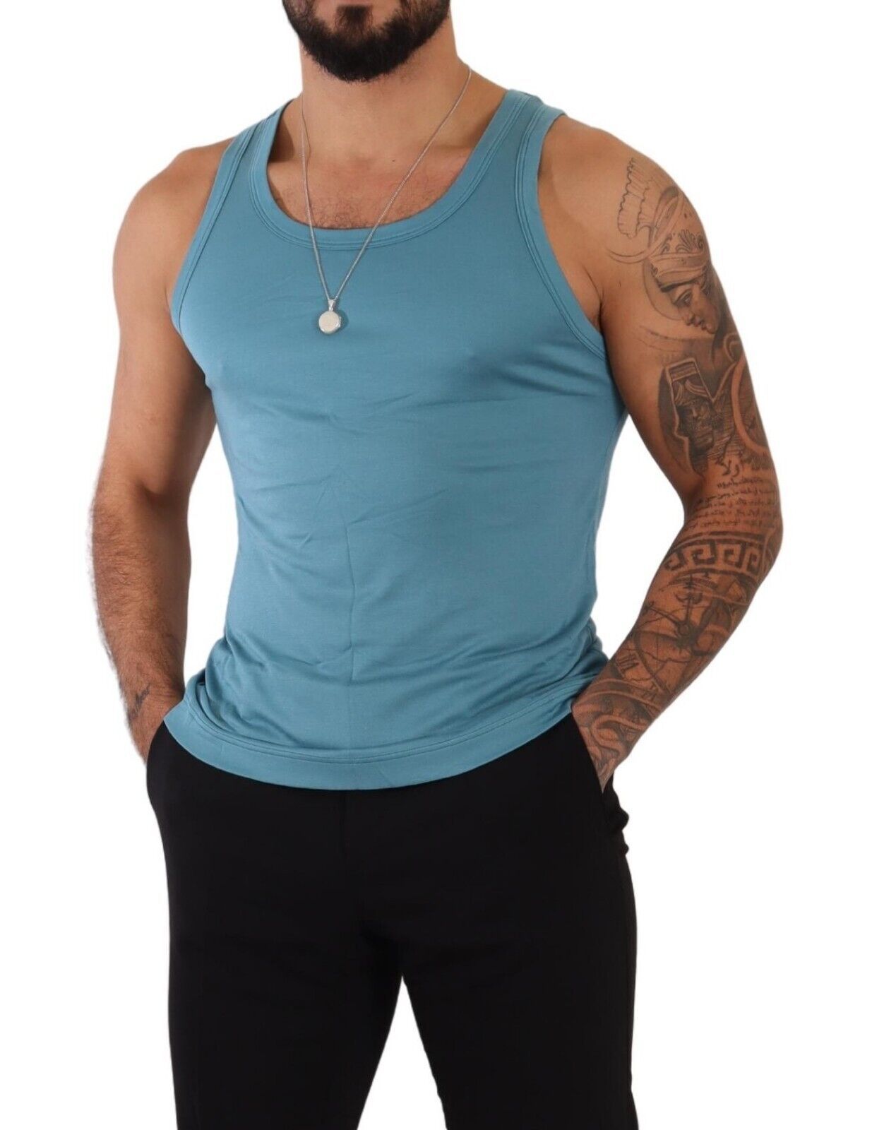 Blue Modal Sleeveless Tank Top T-shirt Underwear