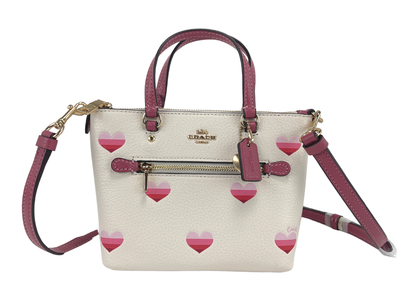 (CA793) Gallery Mini Heart Leather Crossbody Purse Bag