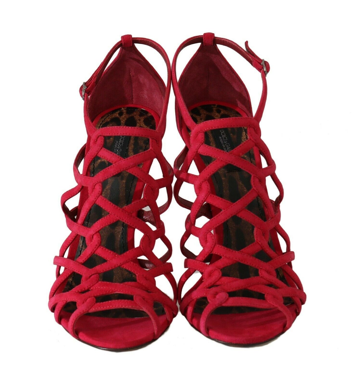 Chic Red Suede Gladiator Stilettos