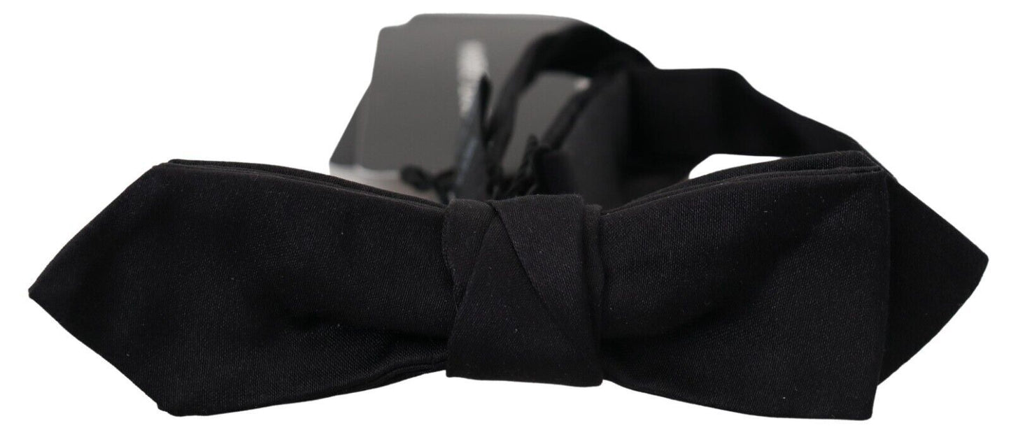 Elegant Silk Black Bow Tie