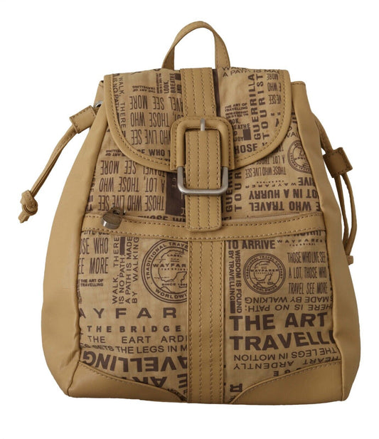 Chic Beige Fabric Backpack Bag