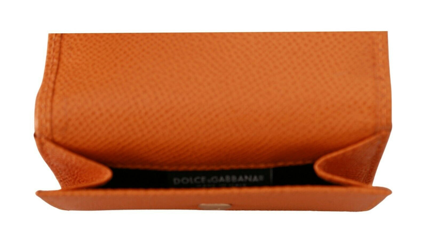 Chic Orange Leather Trifold Wallet