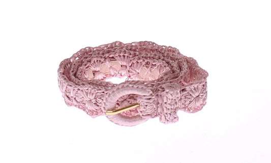 Elegant Pink Viscose Women's Belt - Made in Italy