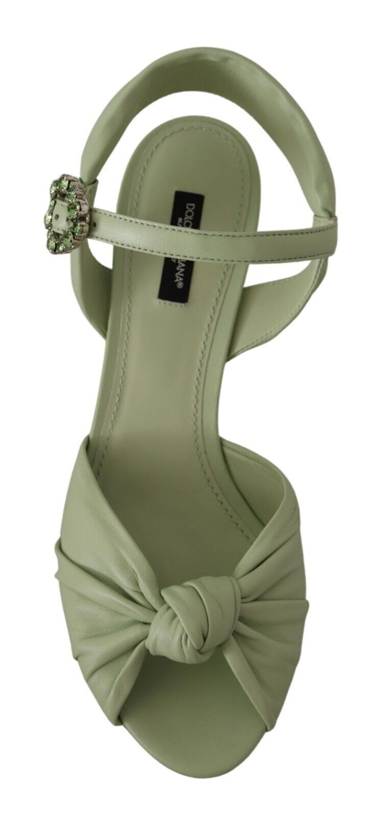 Elegant Aqua Green Ankle Strap Crystal Sandals