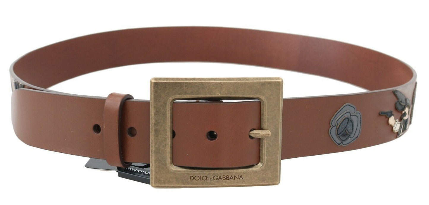 Elegant Sicilian Western Leather Belt