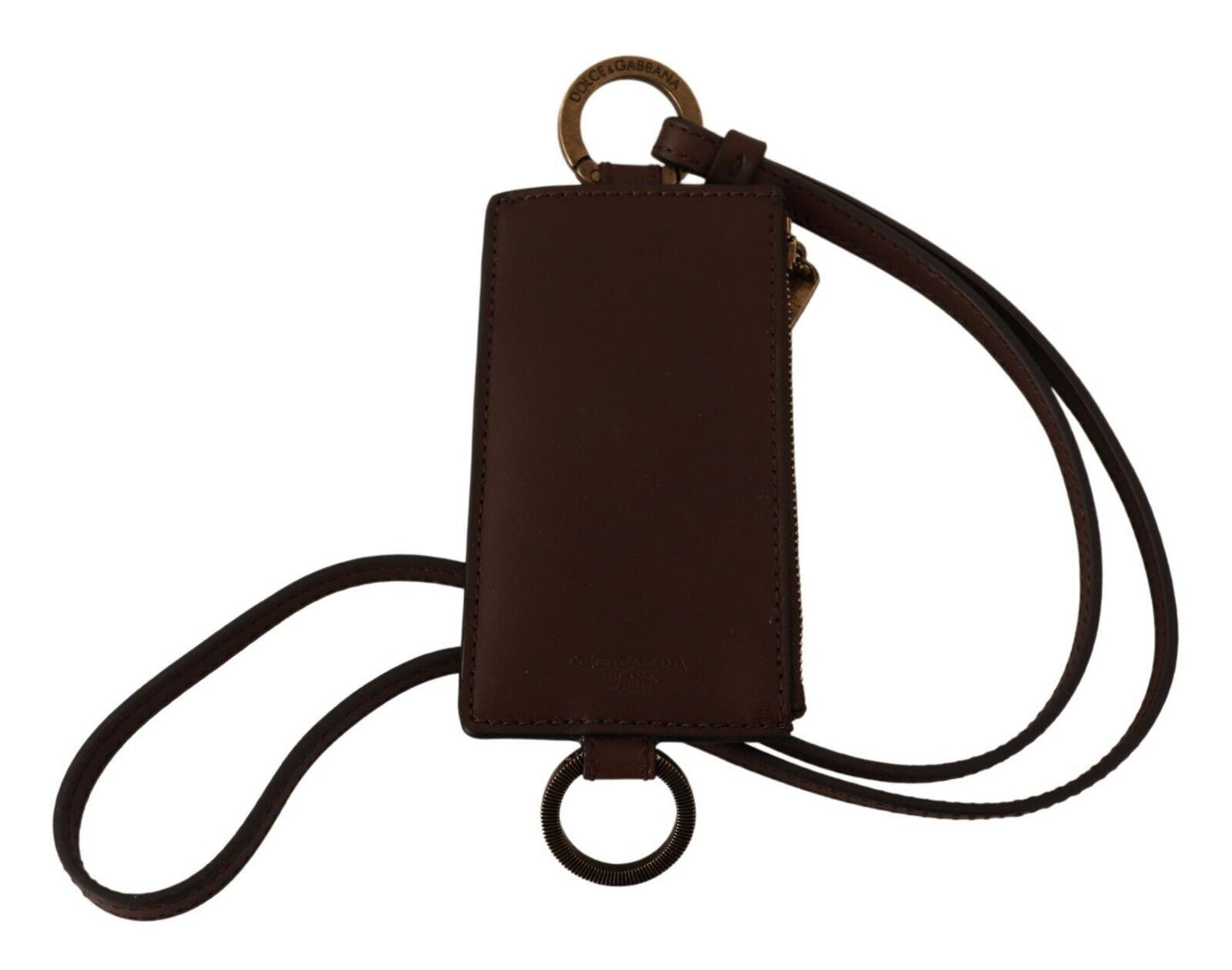 Chic Toffee Leather Lanyard Cardholder