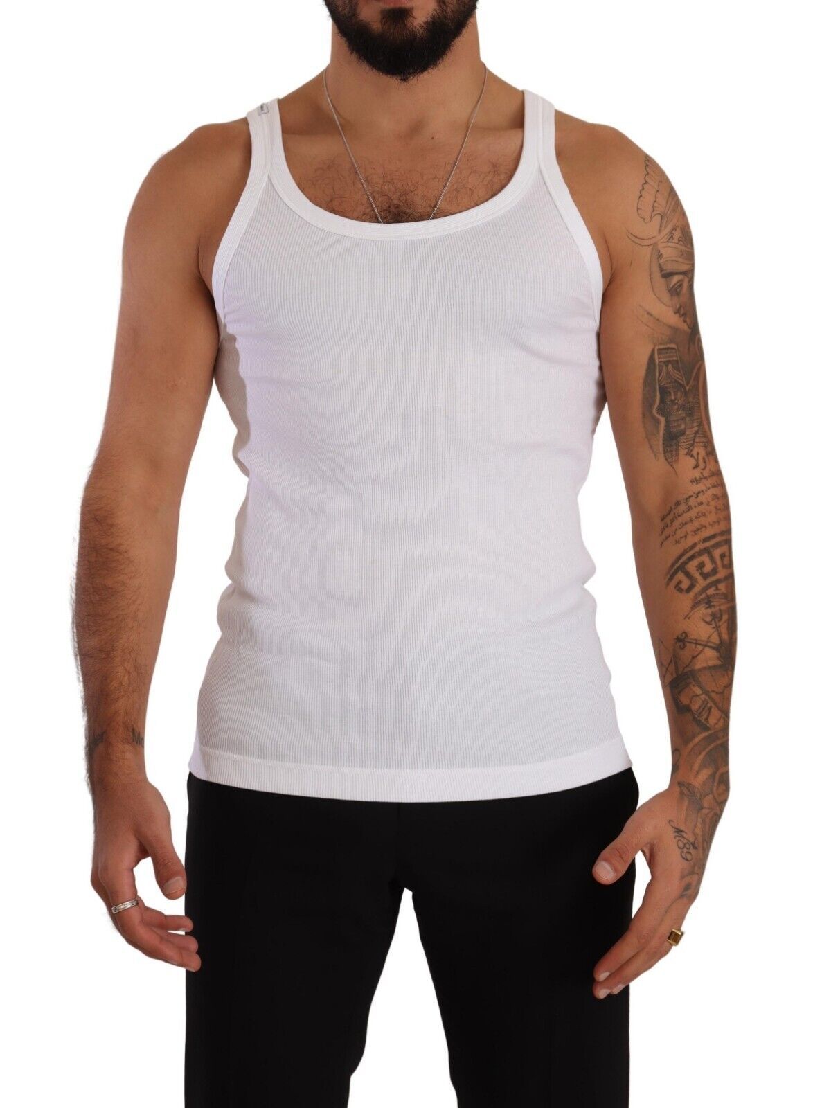 Elegant White Cotton Tank Top