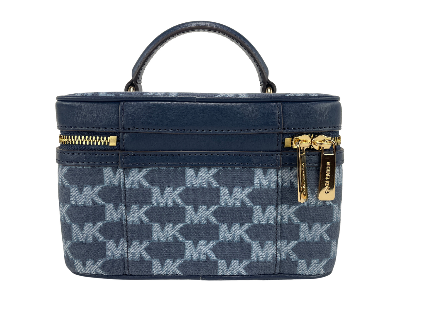 Jet Set Medium Navy Multi Jacquard Canvas Zip Trunk Crossbody Bag