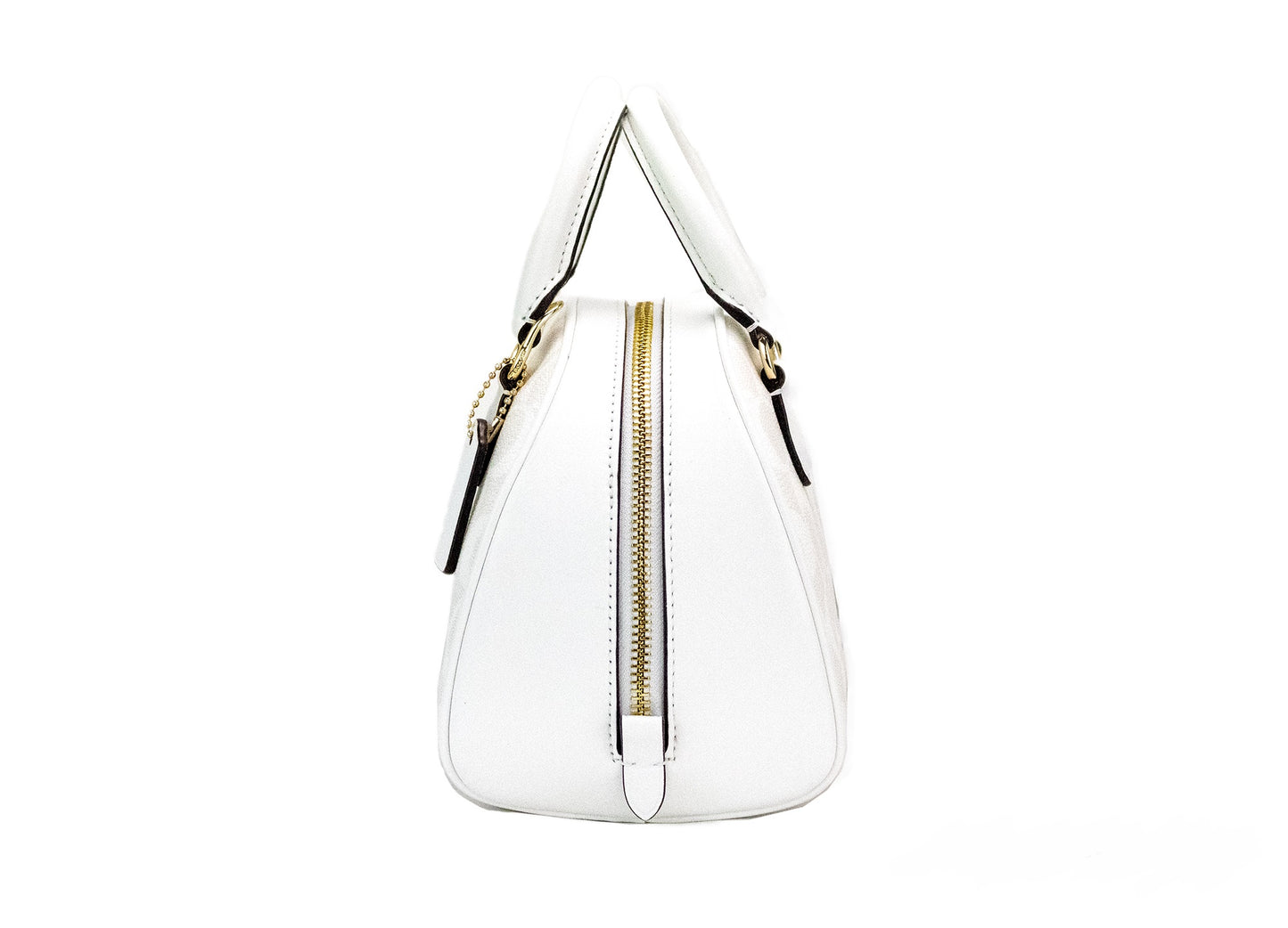 Sydney Small Chalk White Signature Coated Canvas Satchel Handbag