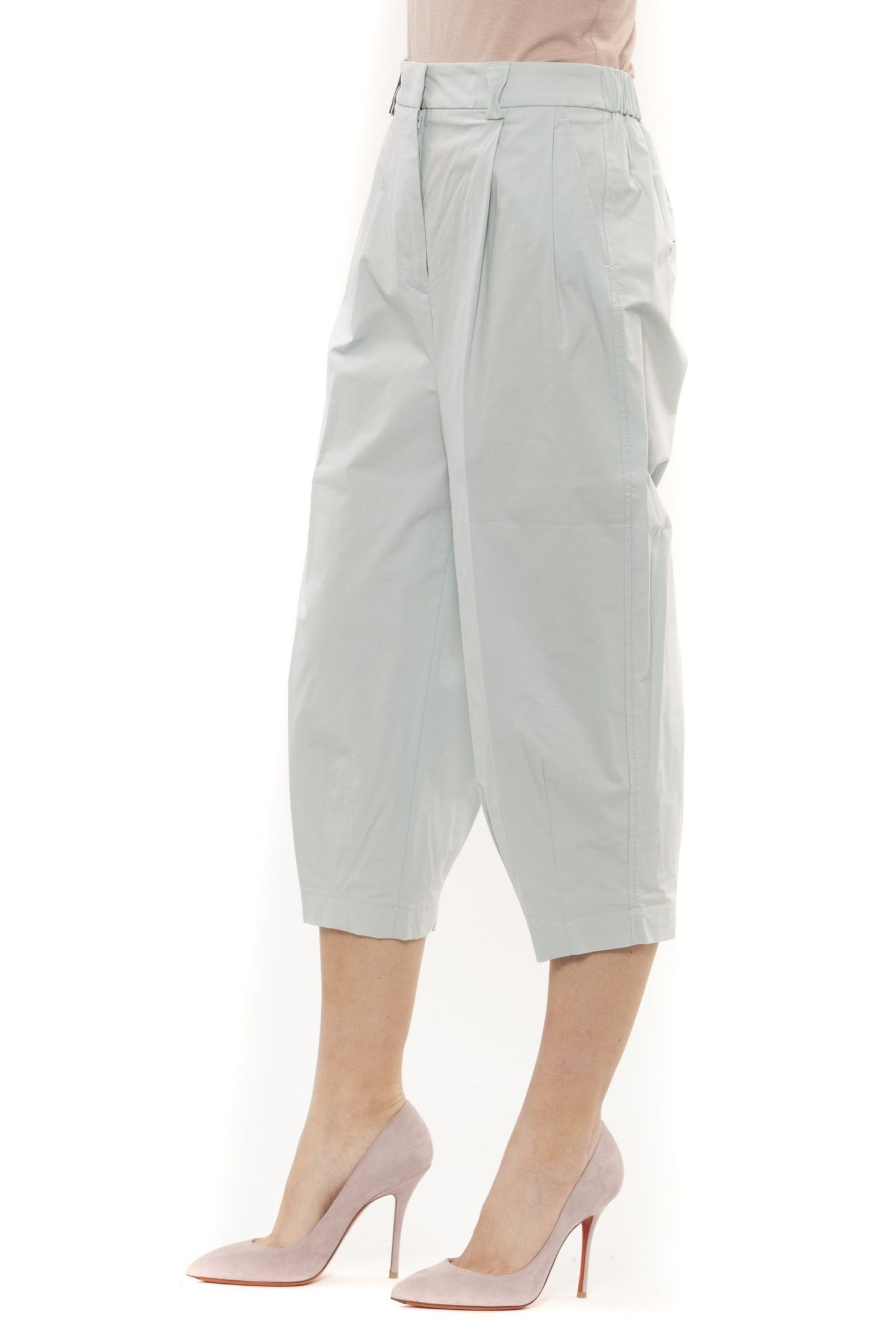 Elegant High-Waisted Soft Pants in Green