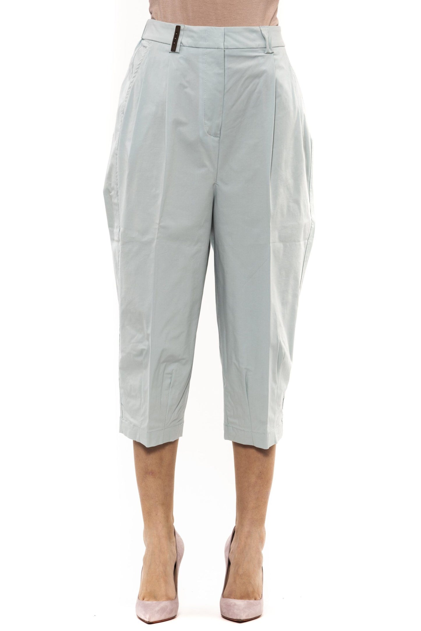 Elegant High-Waisted Soft Pants in Green