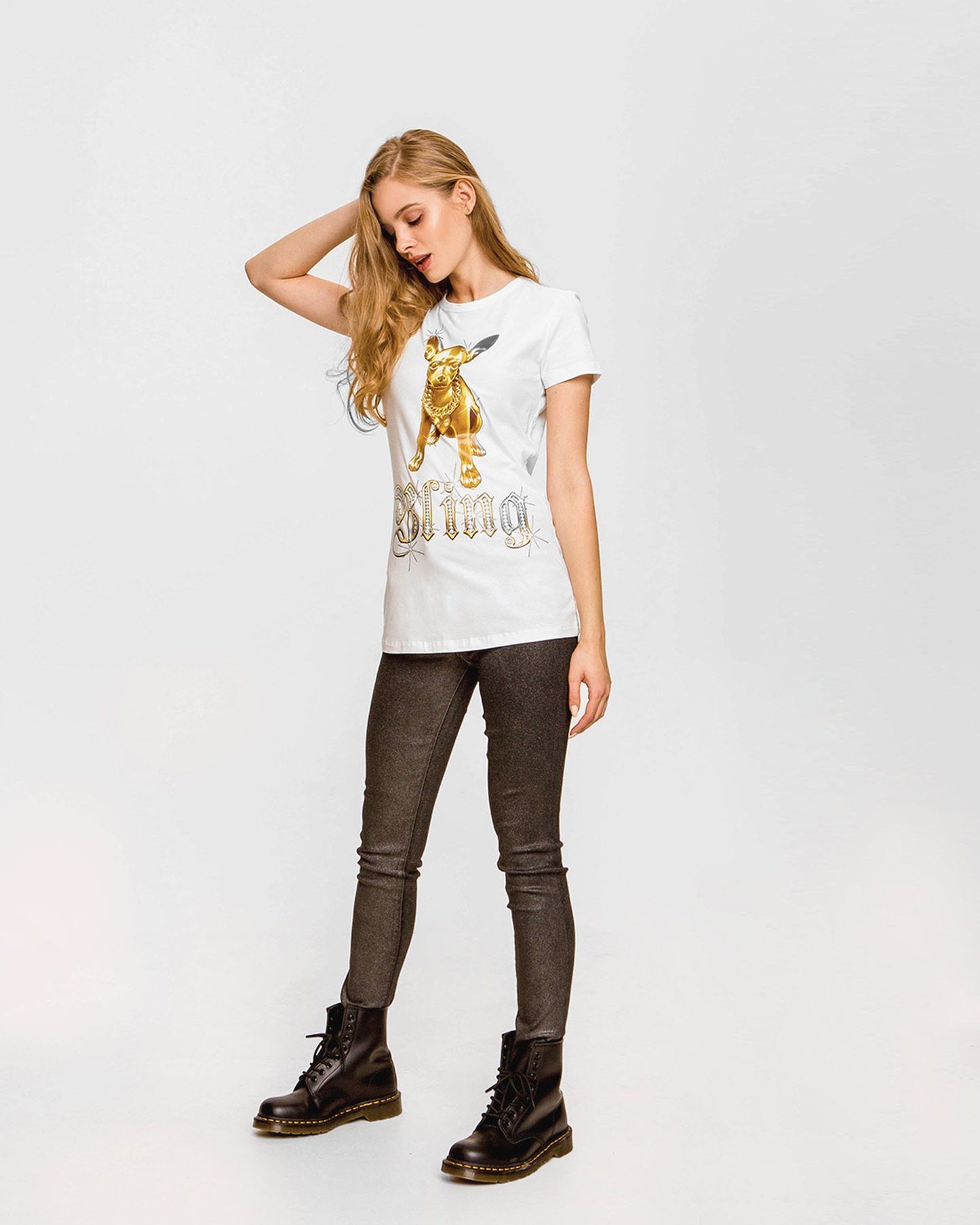 Chic Printed Cotton Tee with Stretch