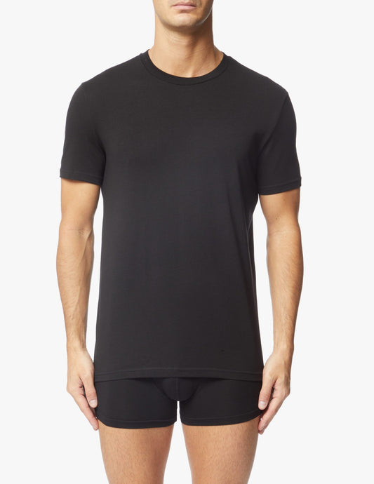 Twin Pack Black Logo Neck Tees