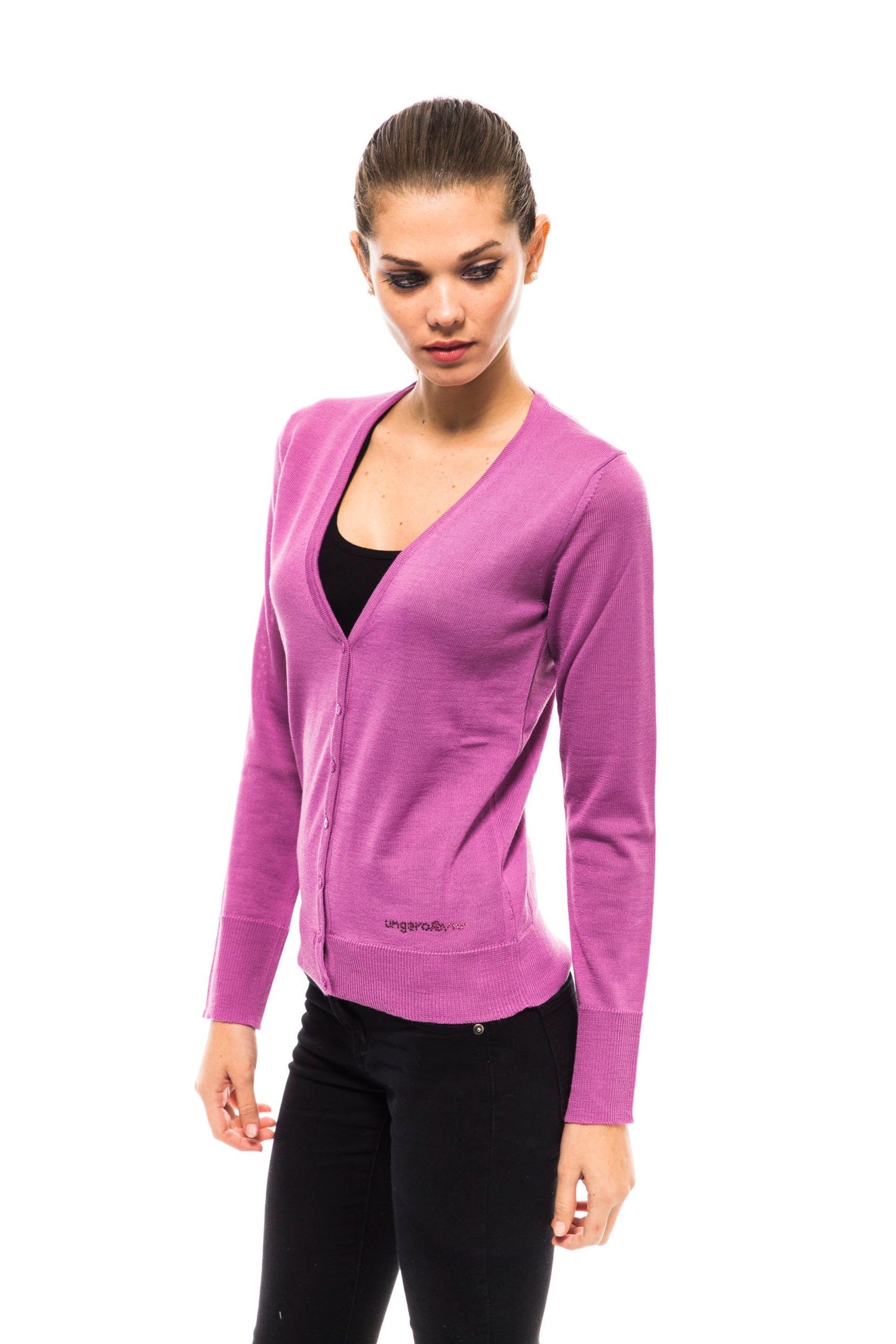 Violet Logo Appliqué Short Cardigan