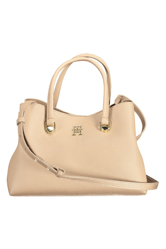 Beige Polyester Handbag