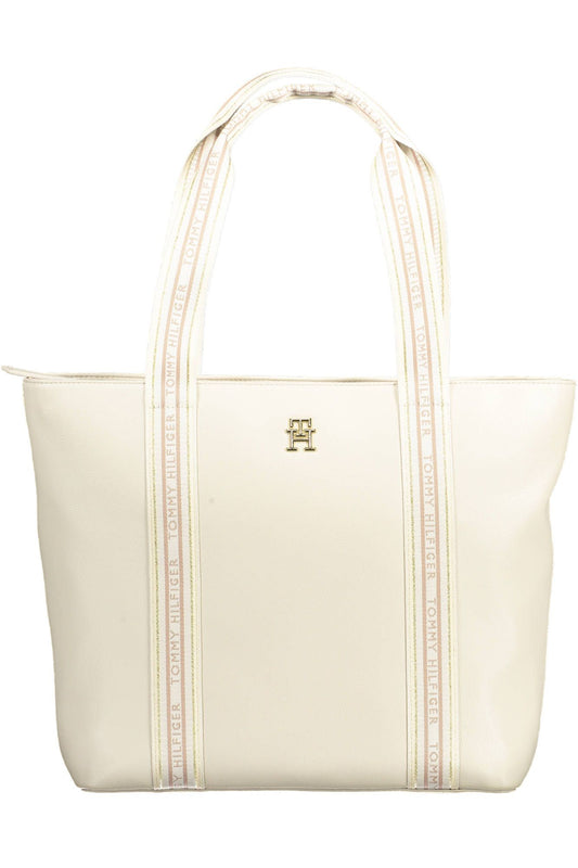 Beige Polyester Handbag