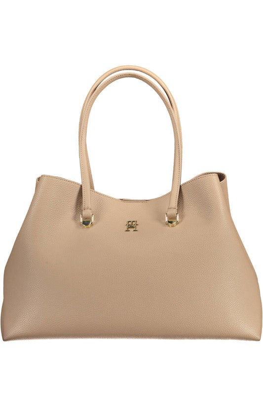 Beige Polyester Handbag