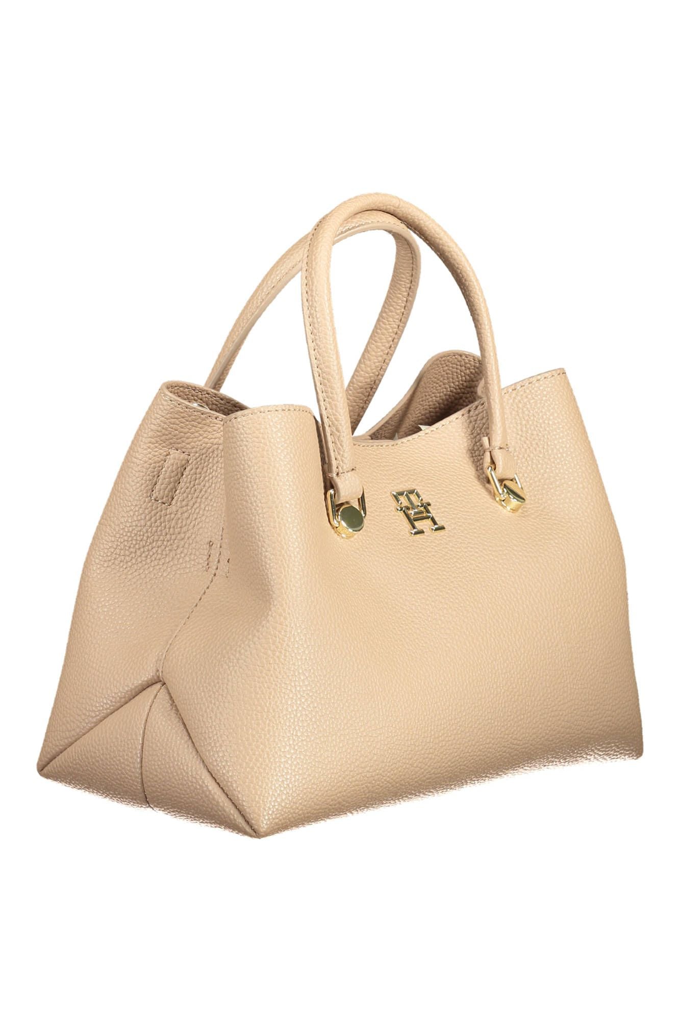 Beige Polyester Handbag