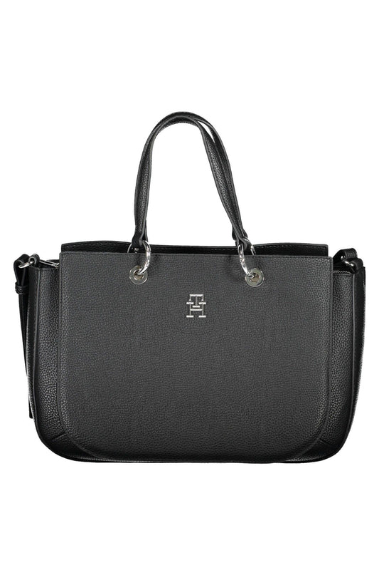 Black Polyurethane Handbag