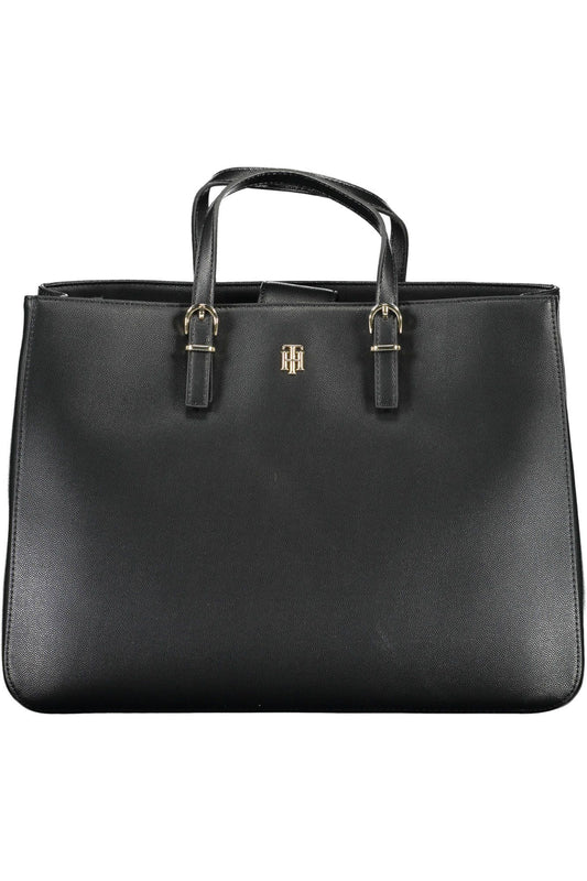 Black Polyurethane Handbag