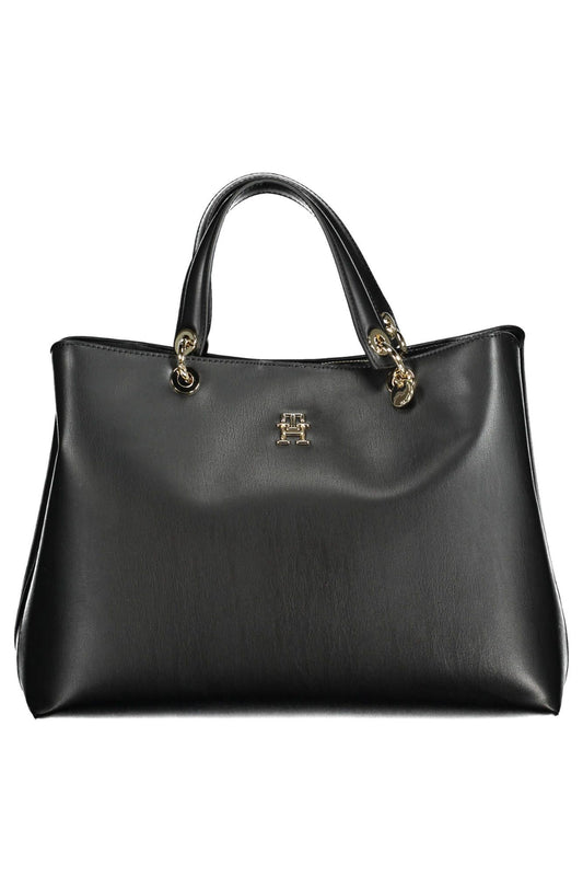 Black Polyurethane Handbag