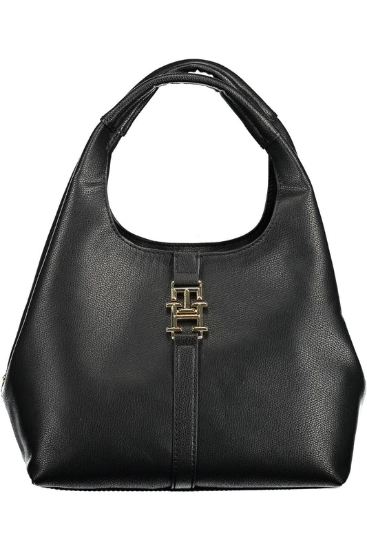 Black Polyurethane Handbag