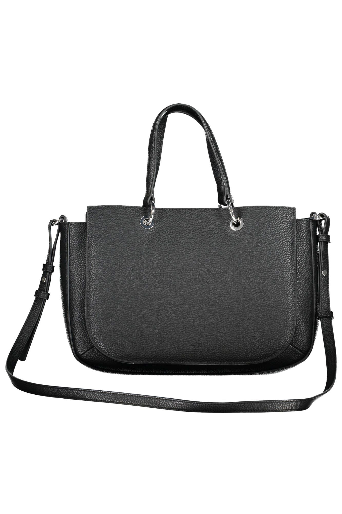 Black Polyurethane Handbag