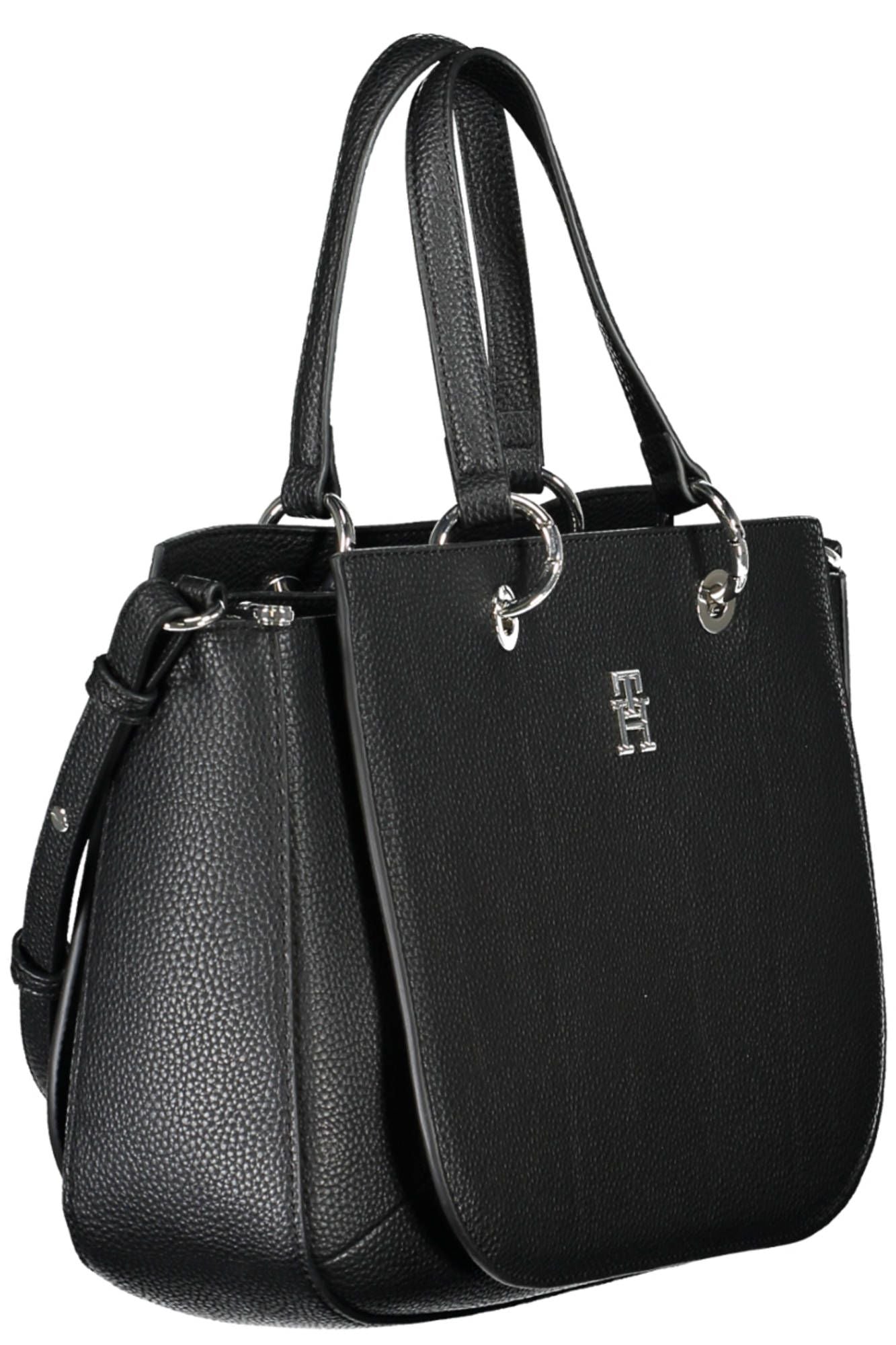 Black Polyurethane Handbag