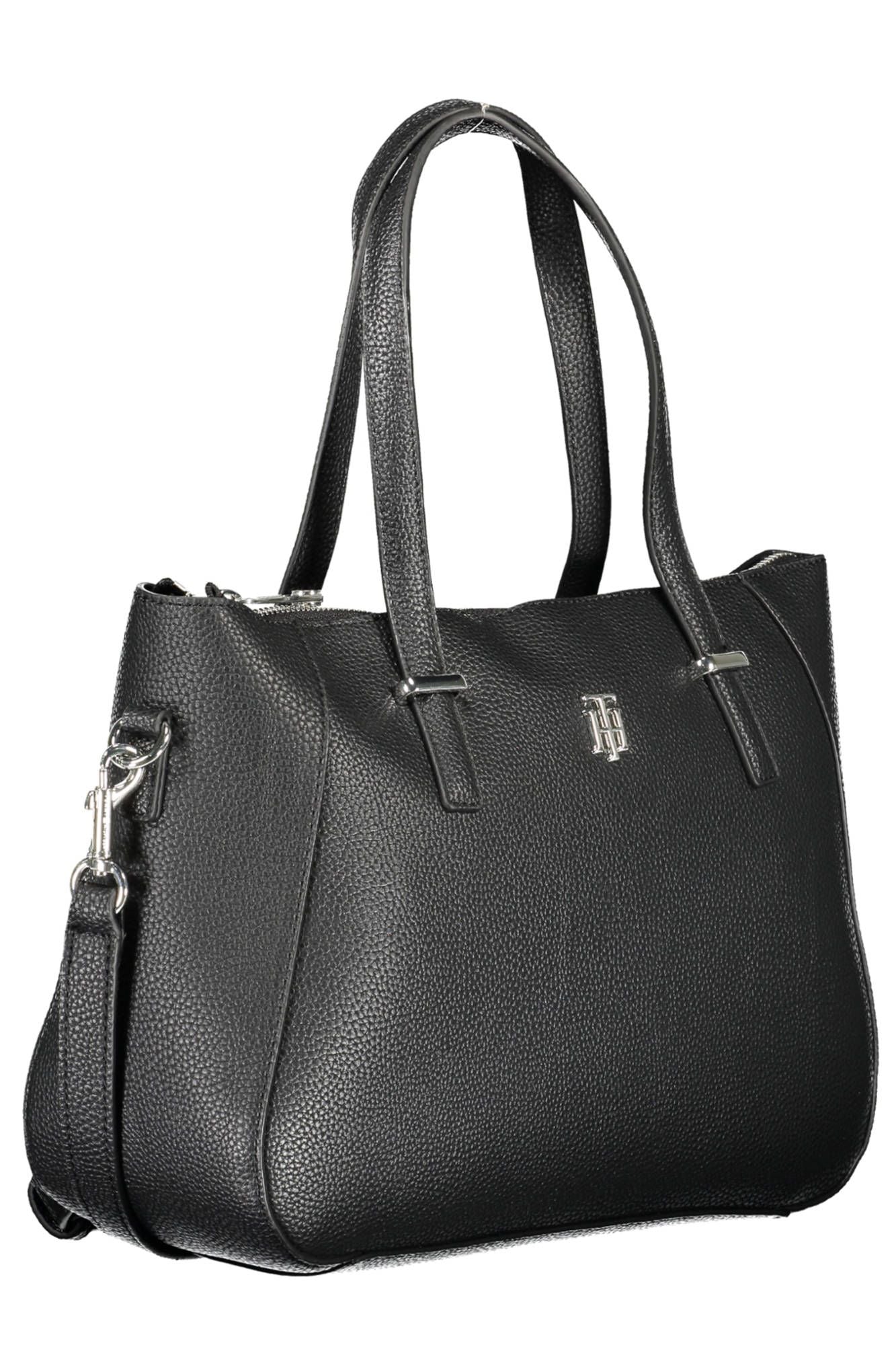 Black Polyurethane Handbag