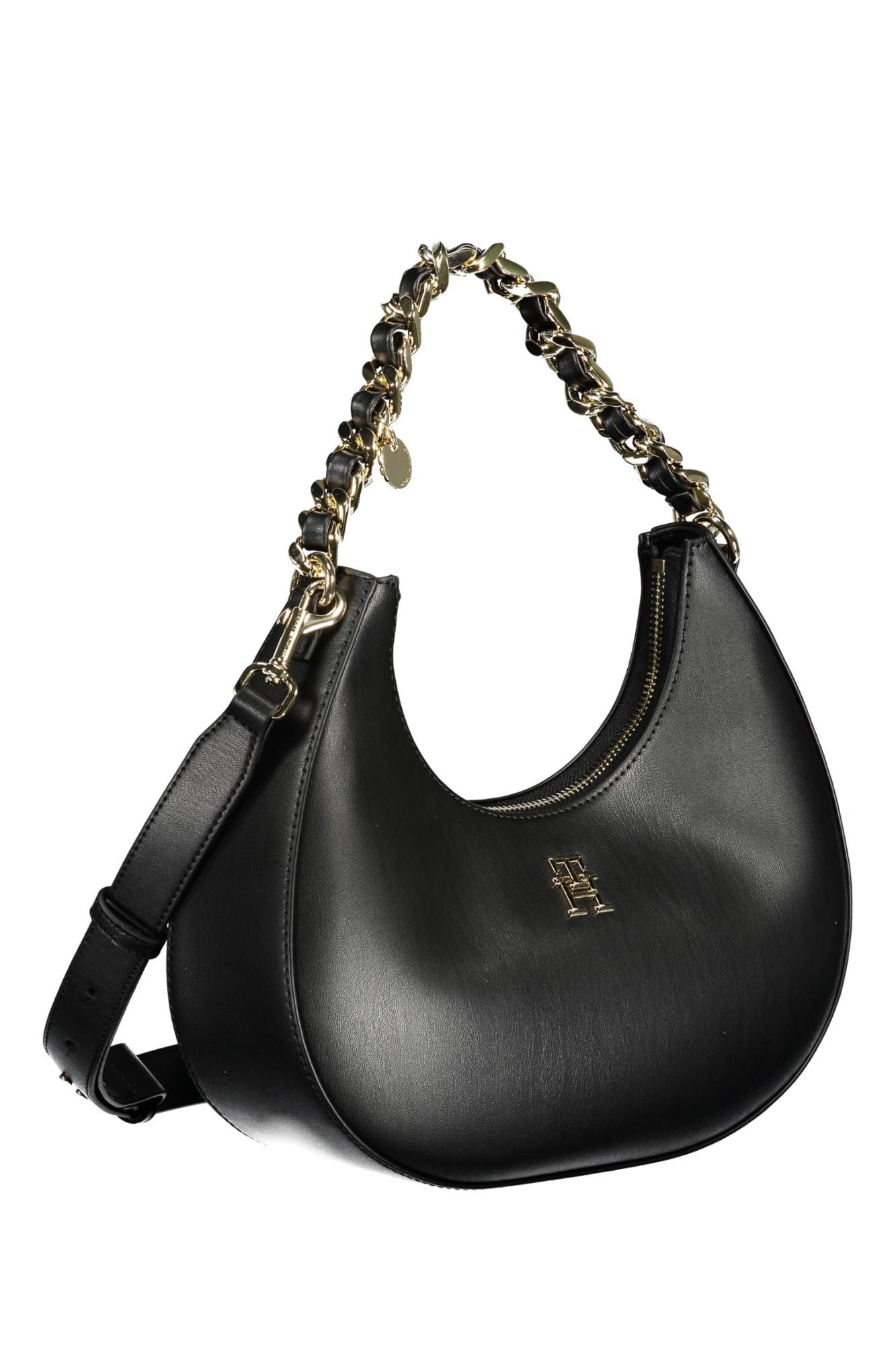 Black Polyurethane Handbag