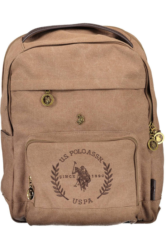 Brown Polyester Backpack