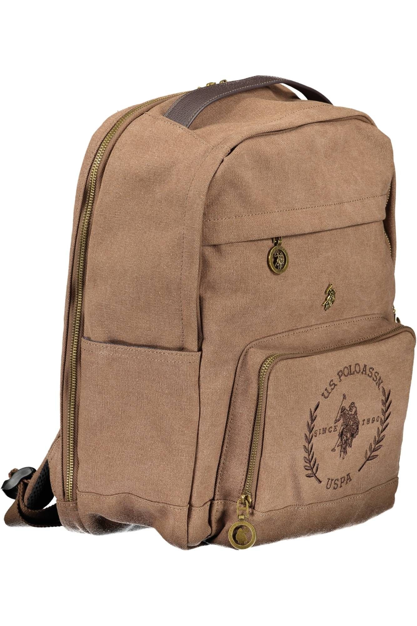 Brown Polyester Backpack