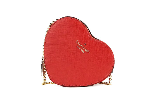 Love Shack Candied Cherry Mini Leather Chain Heart Crossbody Handbag